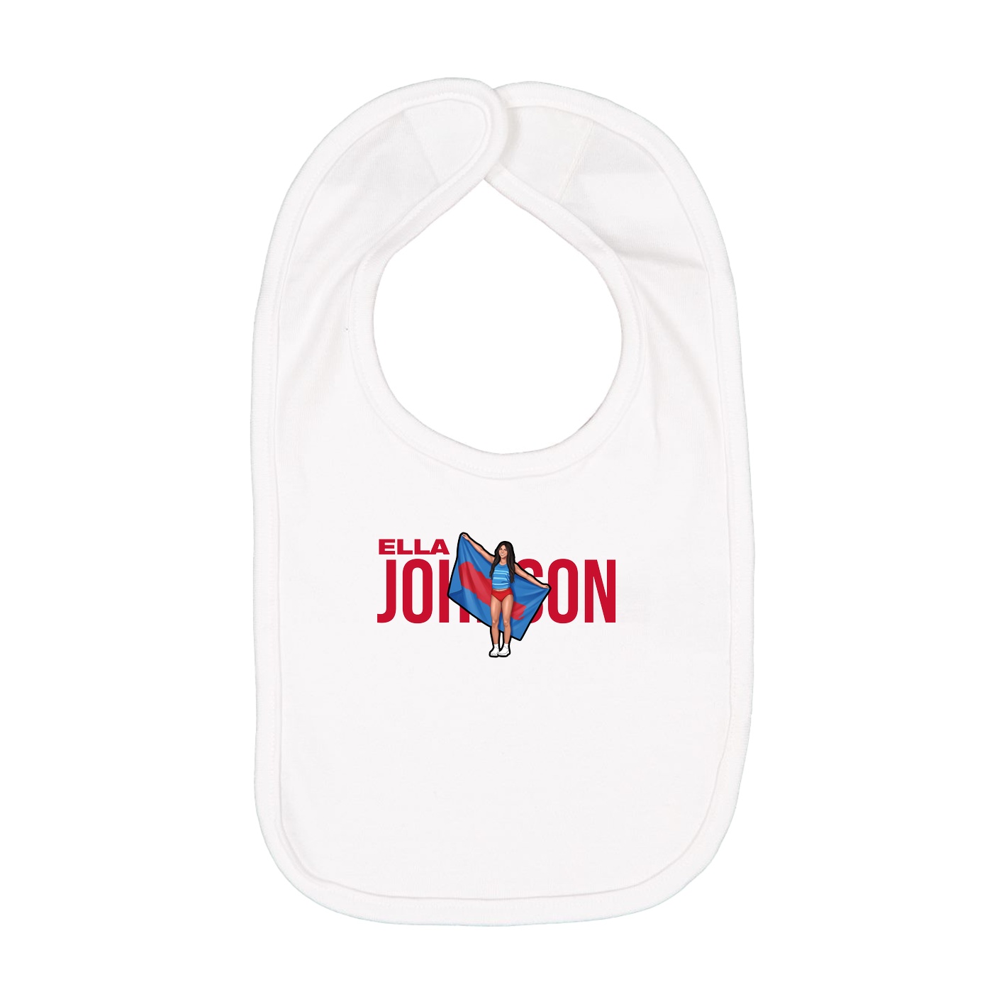 Infant Bib — Player Name in White