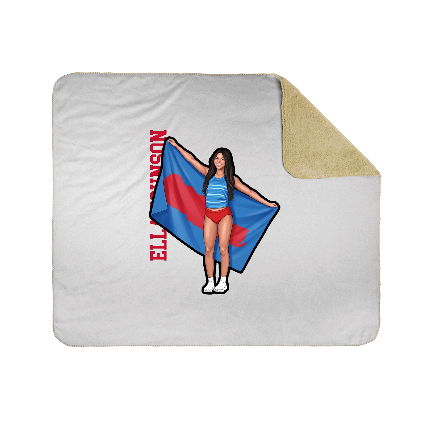 Throw Blanket — Name Vertical in White