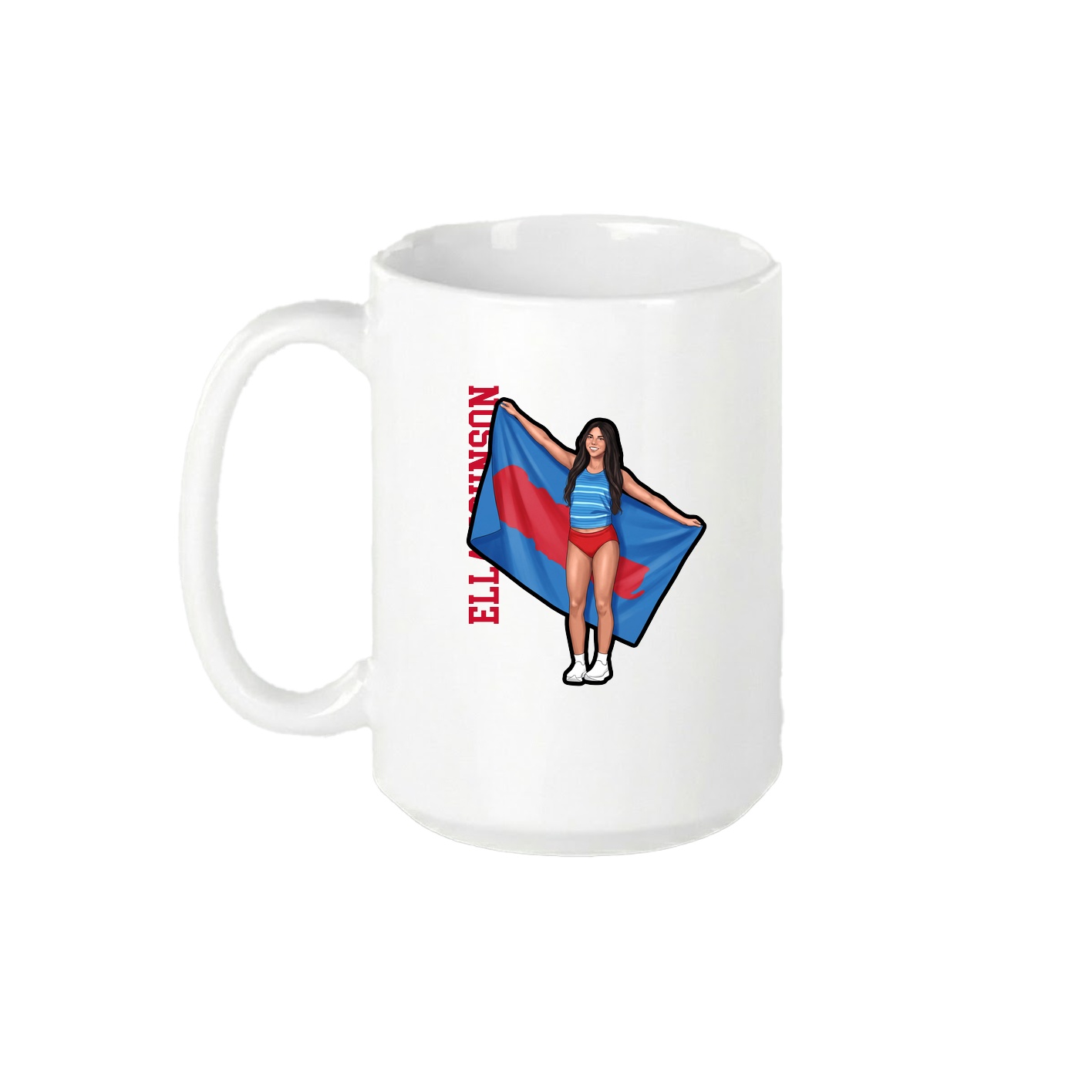 15oz Coffee Mug — Name Vertical in White