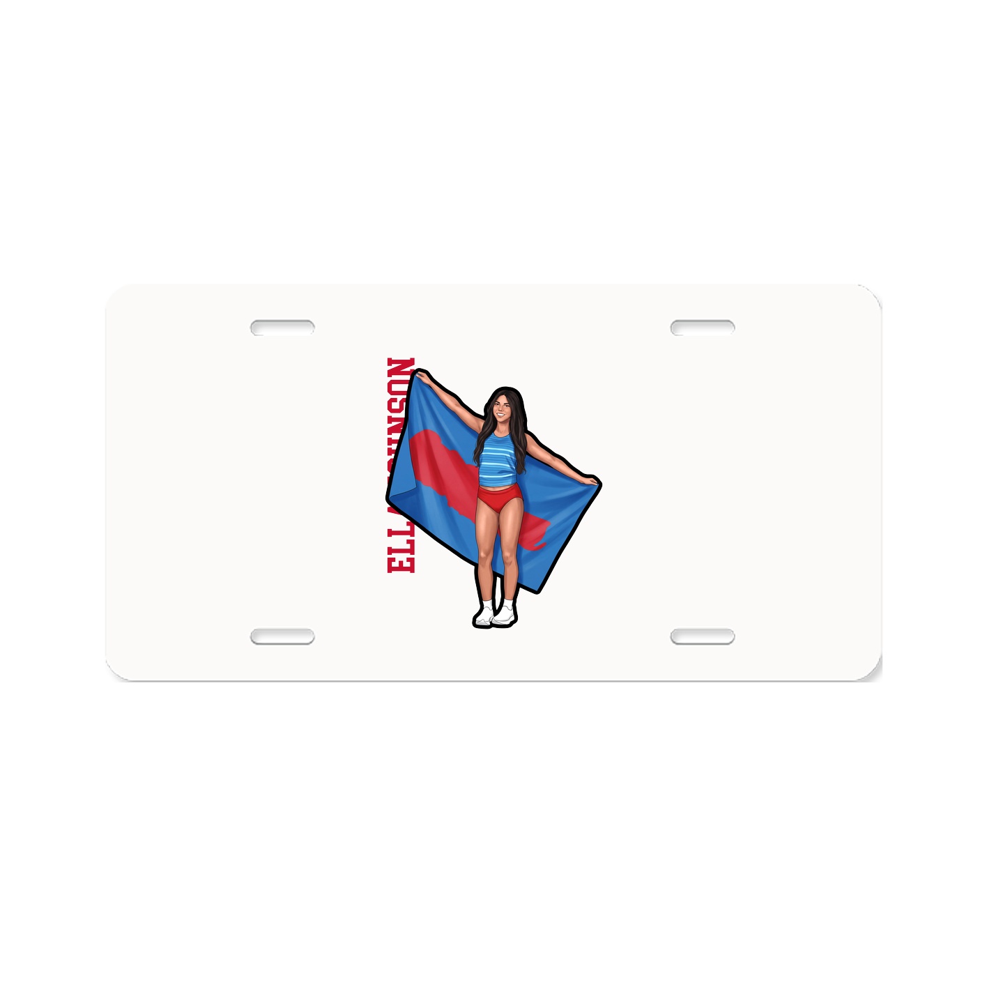 License Plate — Name Vertical in Classic