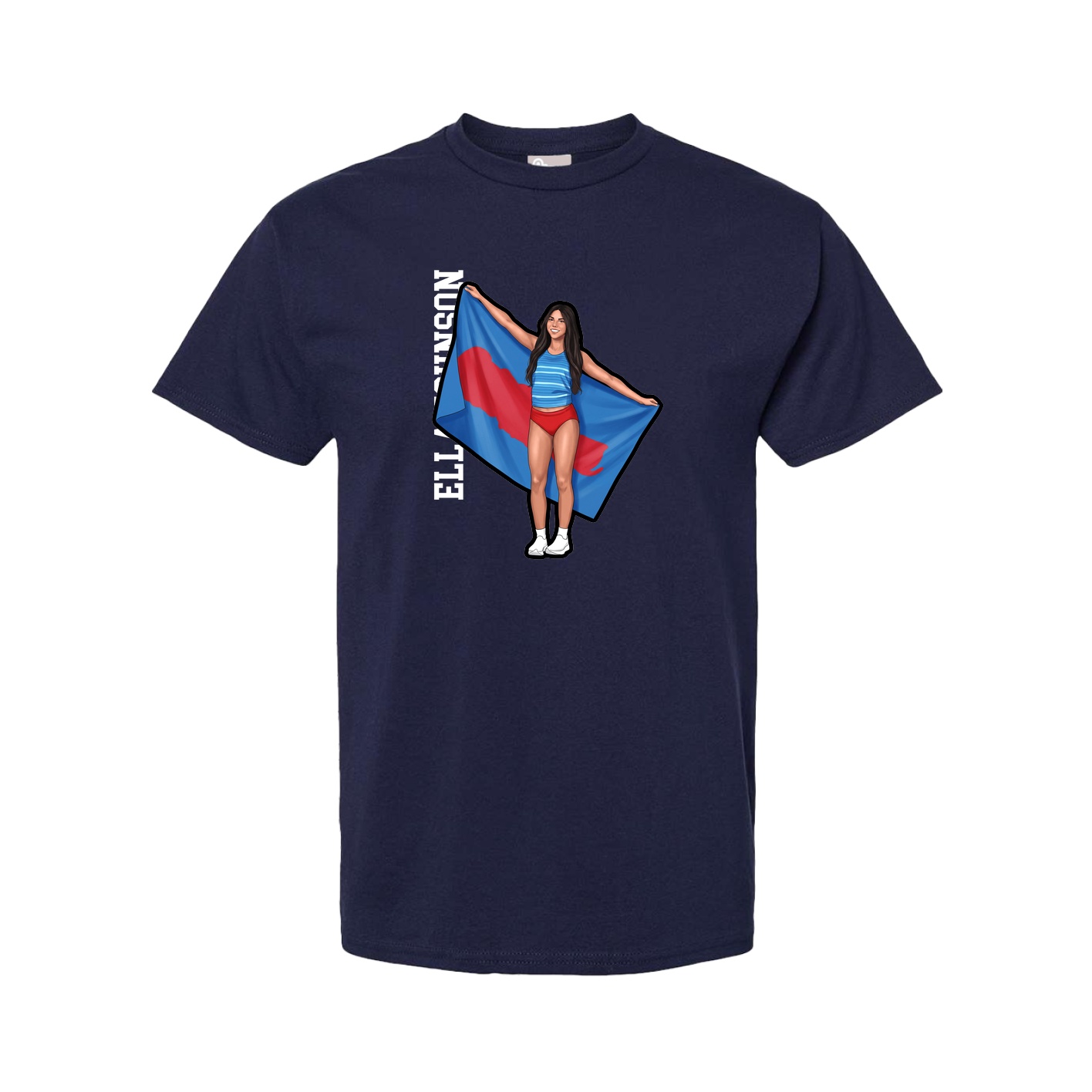 Youth Tee — Name Vertical in Navy