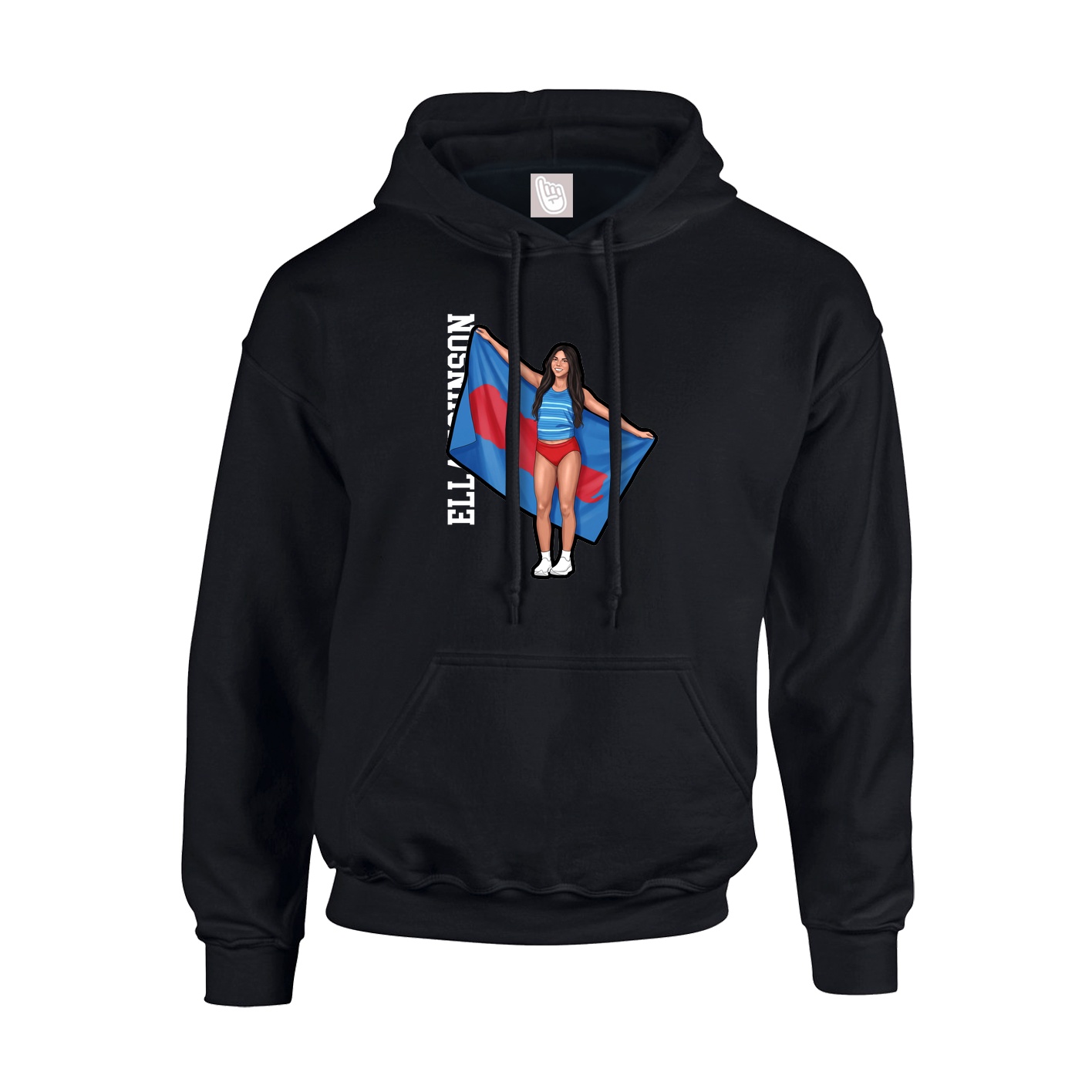 Hoodie — Name Vertical in Black