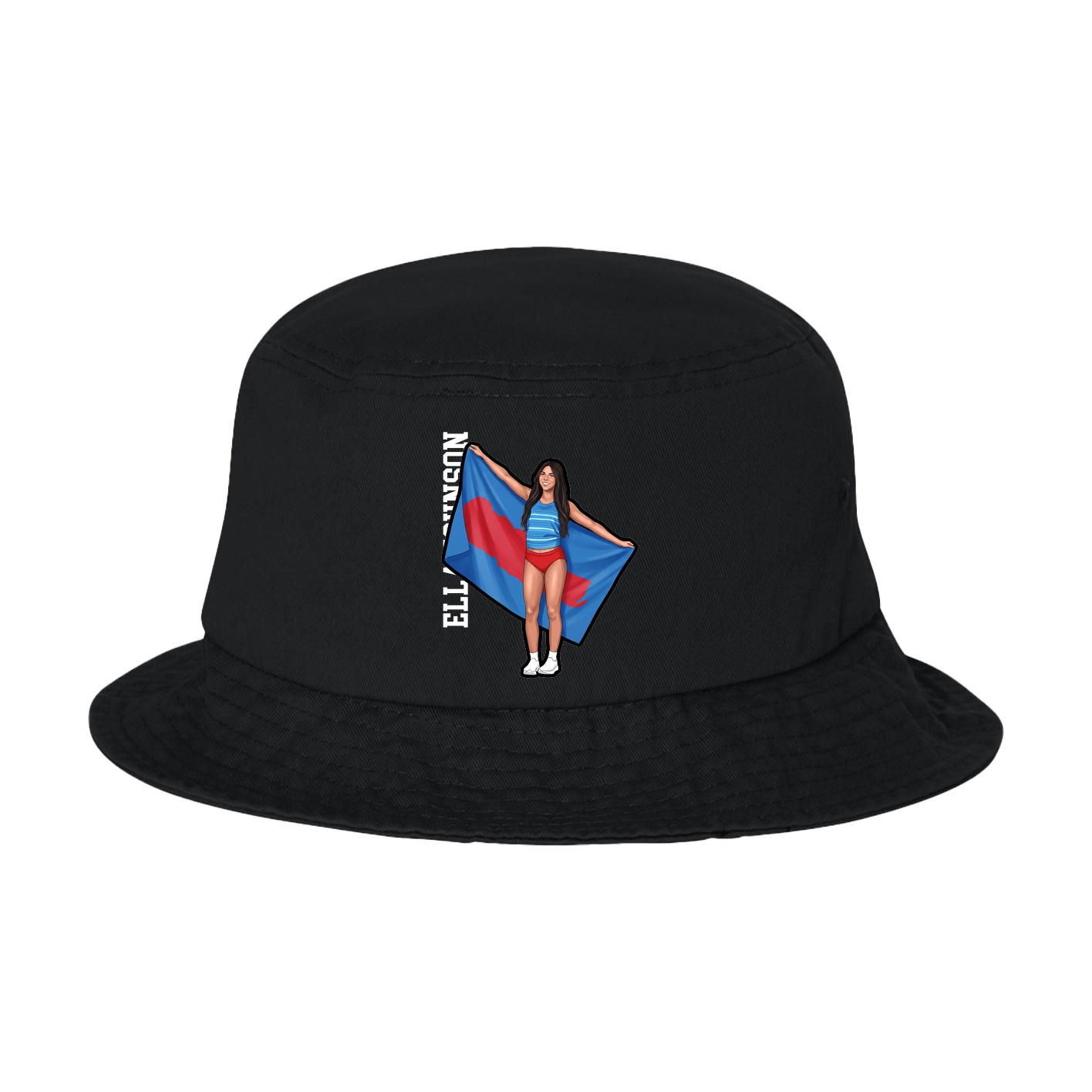 Bucket Cap — Name Vertical in Black