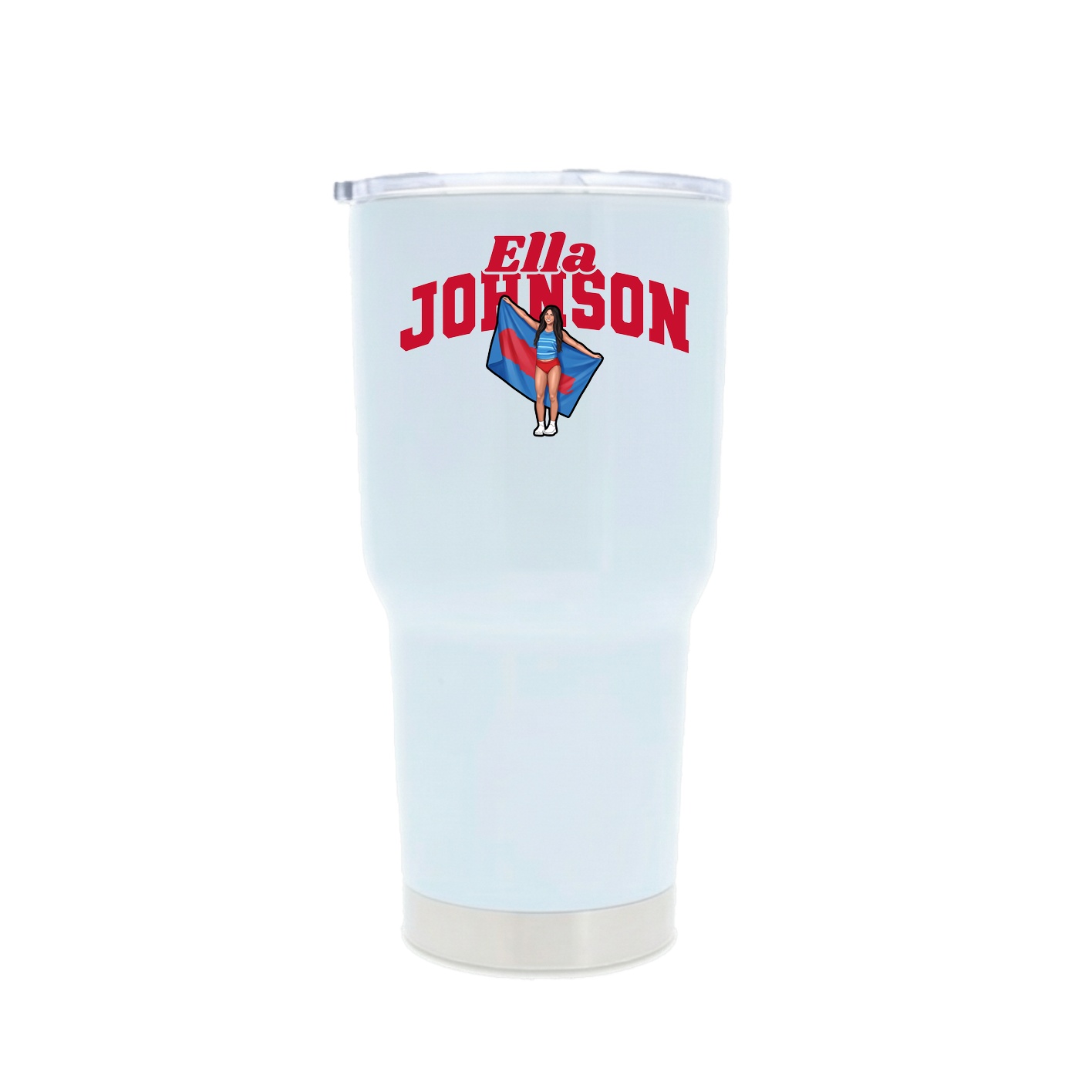 30oz Stainless Steel Tumbler — Signature Arch in White