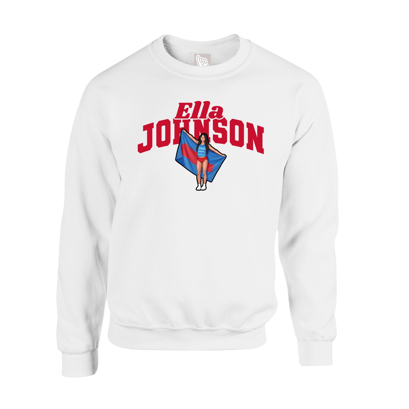 Fleece Crew — Signature Arch in White