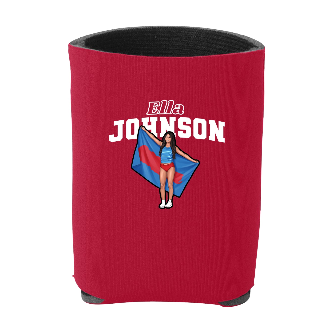 Can Holder — Name Arch in Red