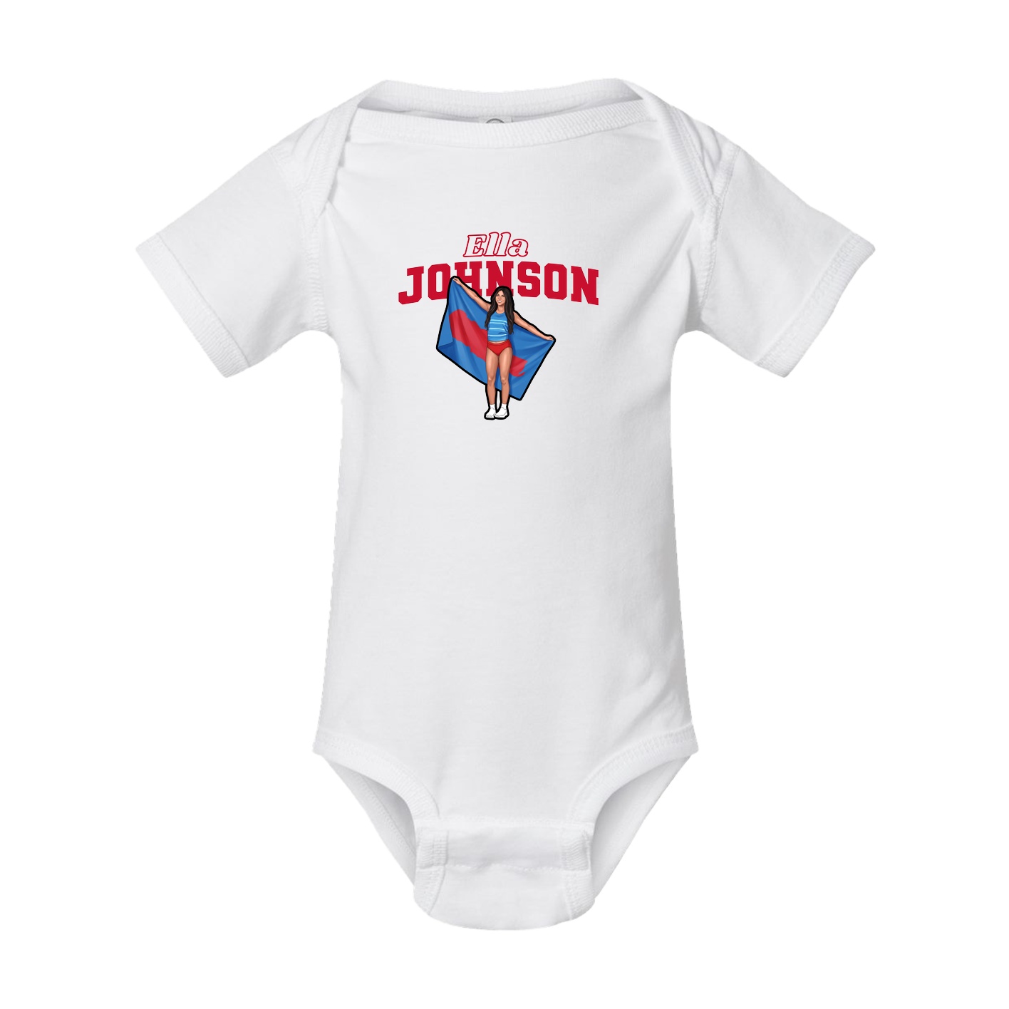 Baby Onesie — Name Arch in White