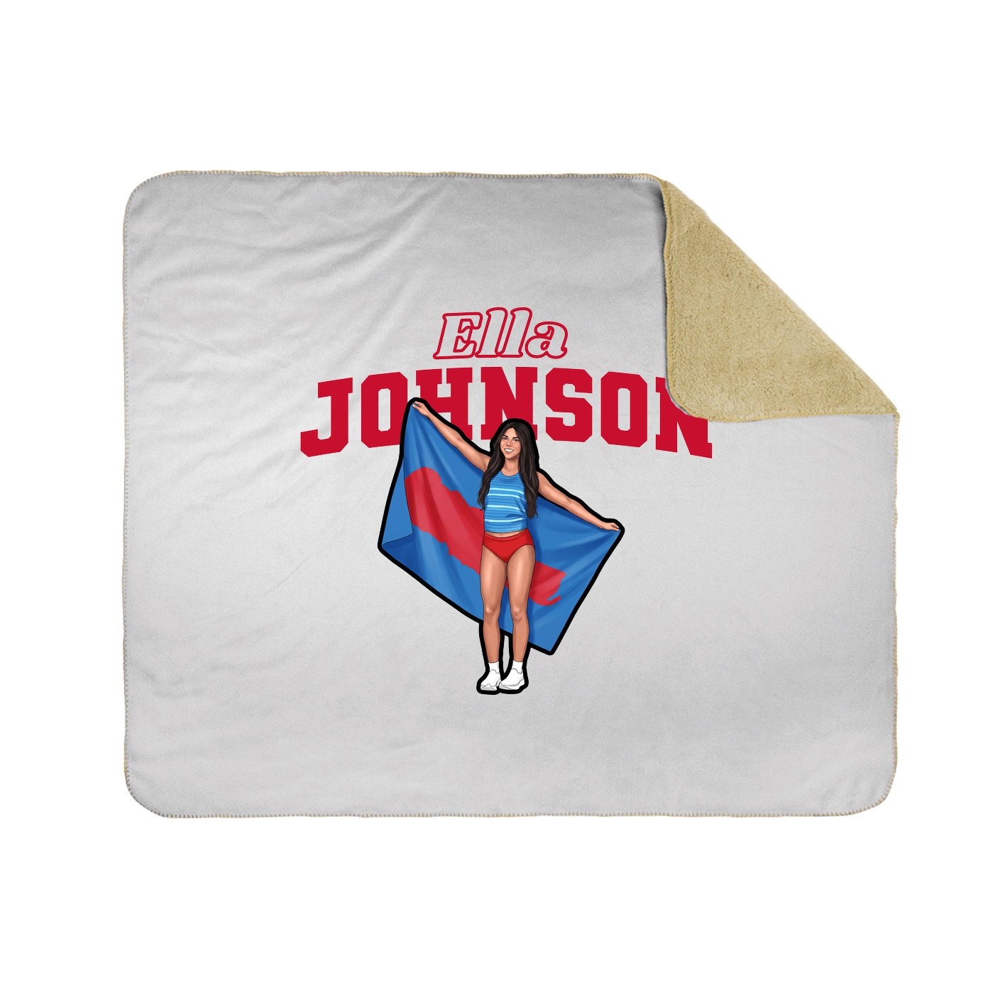 Throw Blanket — Name Arch in White