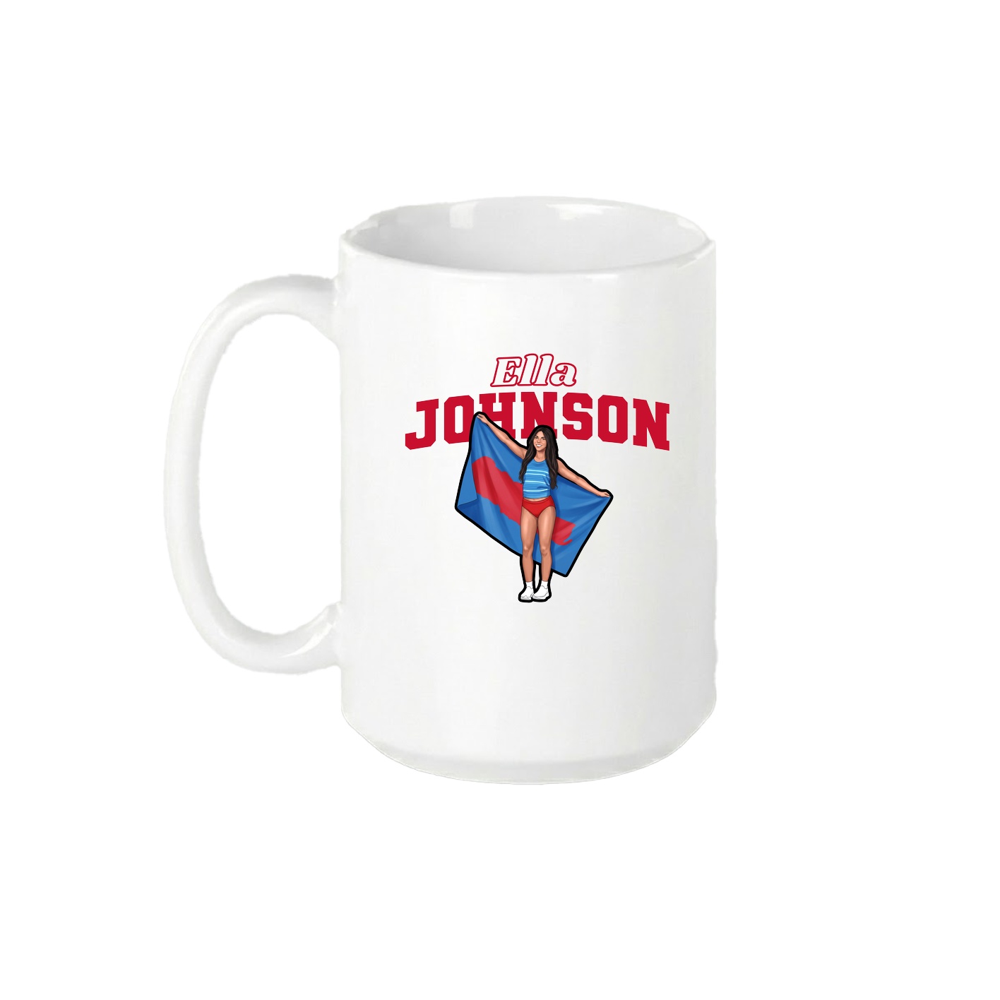 15oz Coffee Mug — Name Arch in White