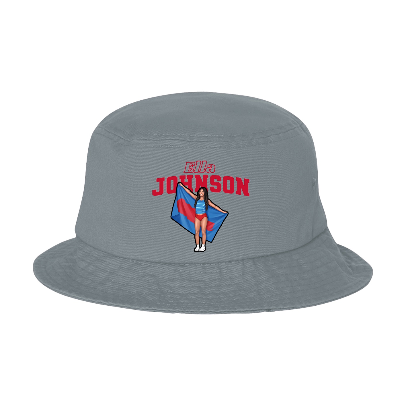 Bucket Cap — Name Arch in Grey