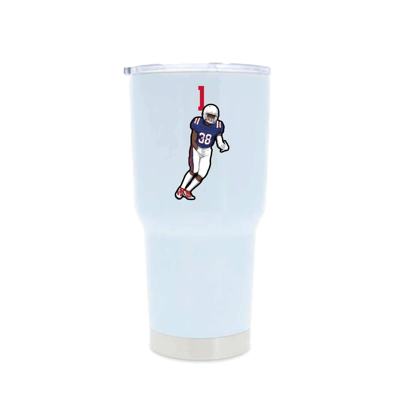 30oz Stainless Steel Tumbler — Number Top in White