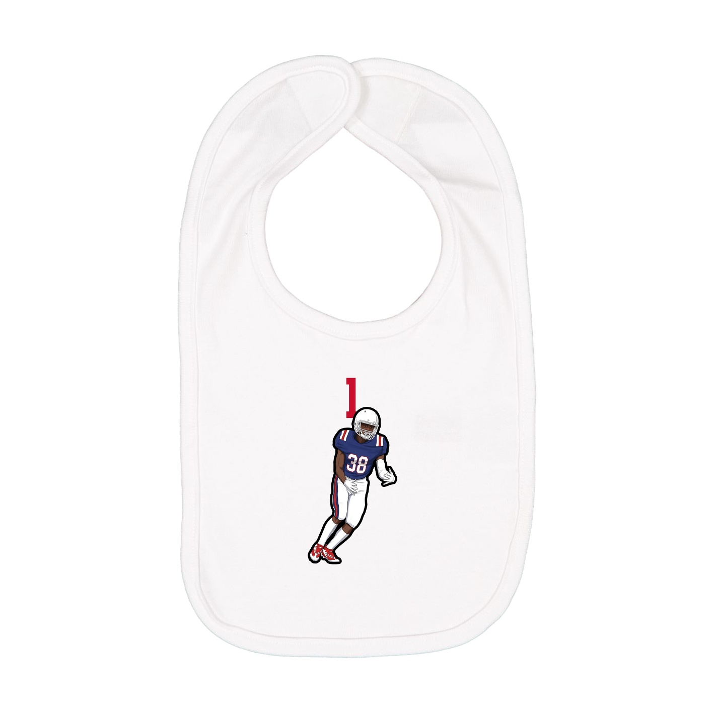 Infant Bib — Number Top in White