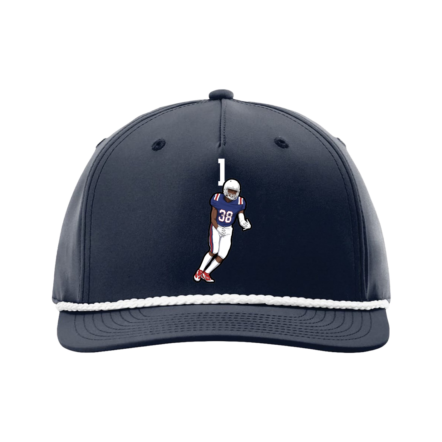 Five-Panel Classic Rope Cap — Number Top in Navy