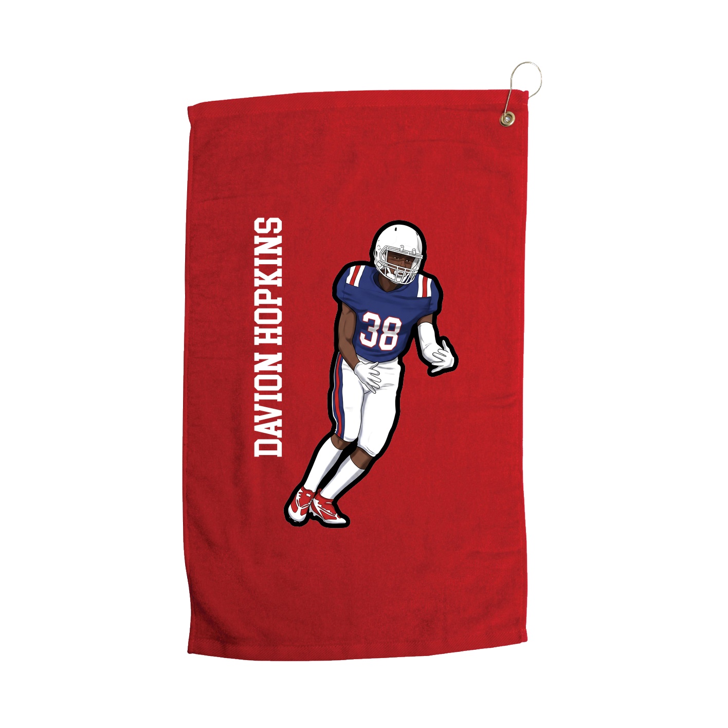 Golf Towel — Name Vertical in Red