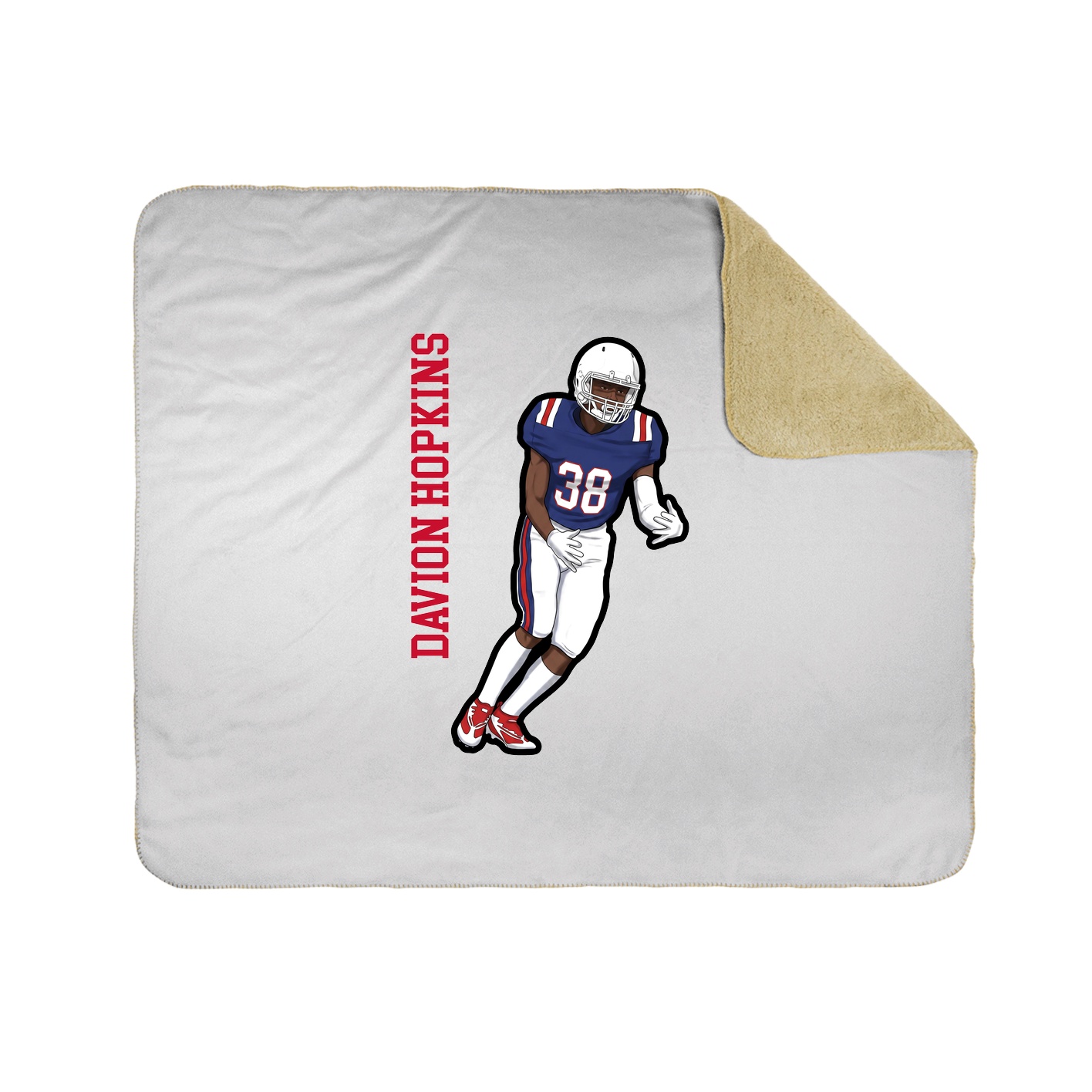 Throw Blanket — Name Vertical in White