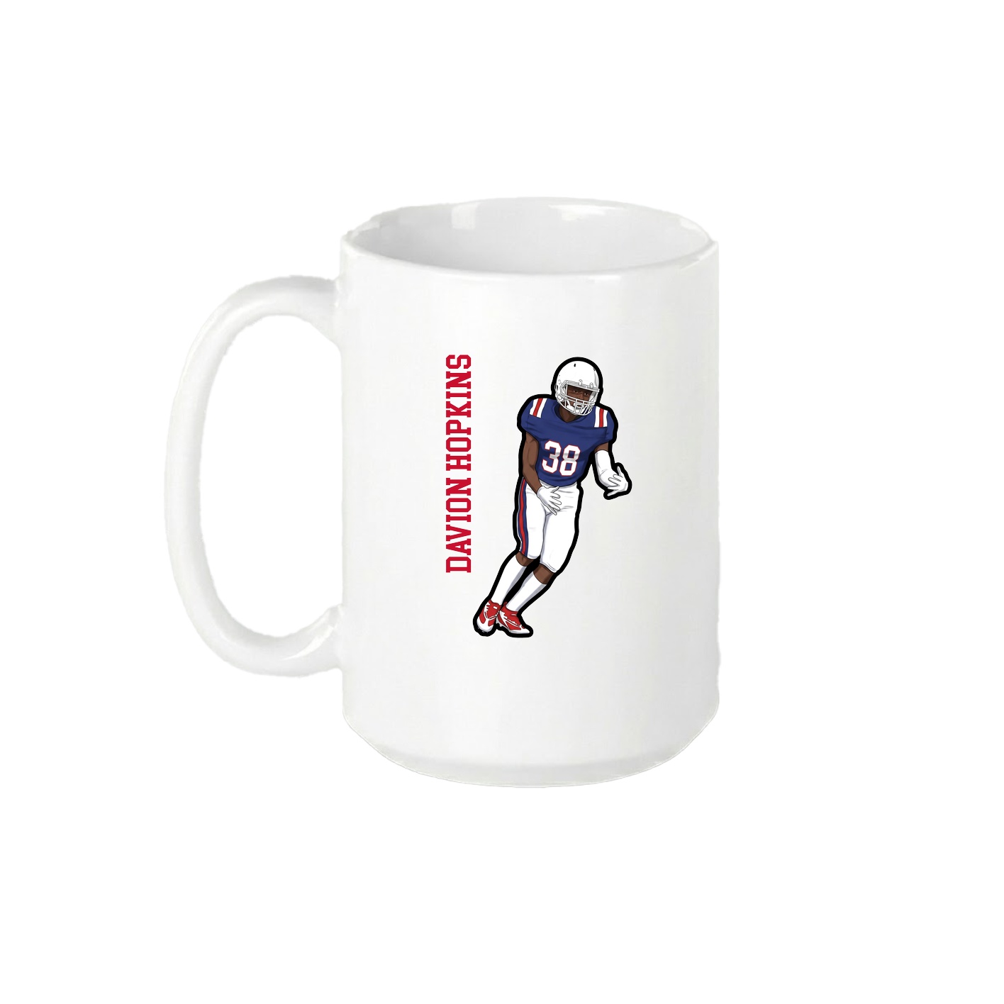 15oz Coffee Mug — Name Vertical in White