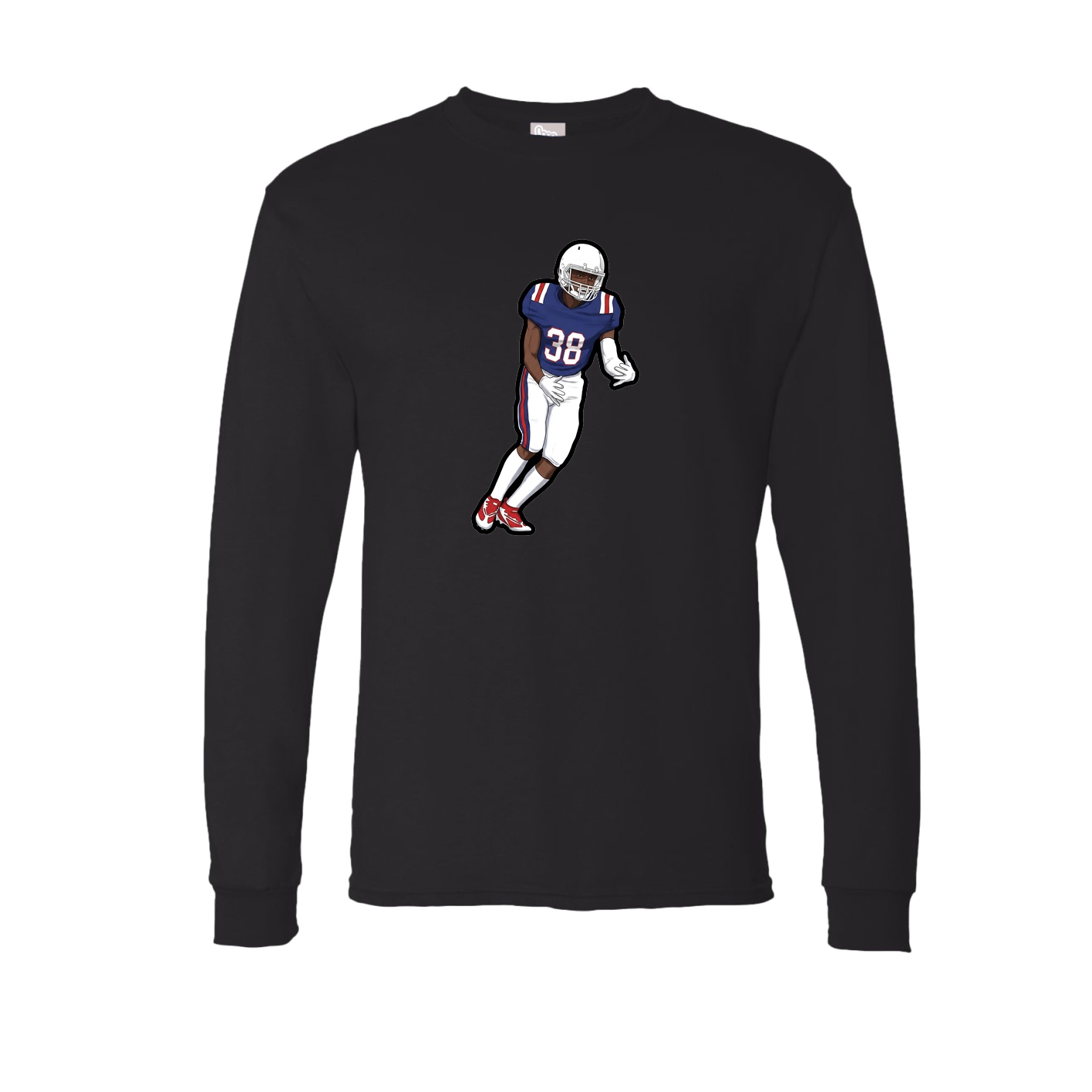 Long Sleeve Tee — Name Vertical in Black