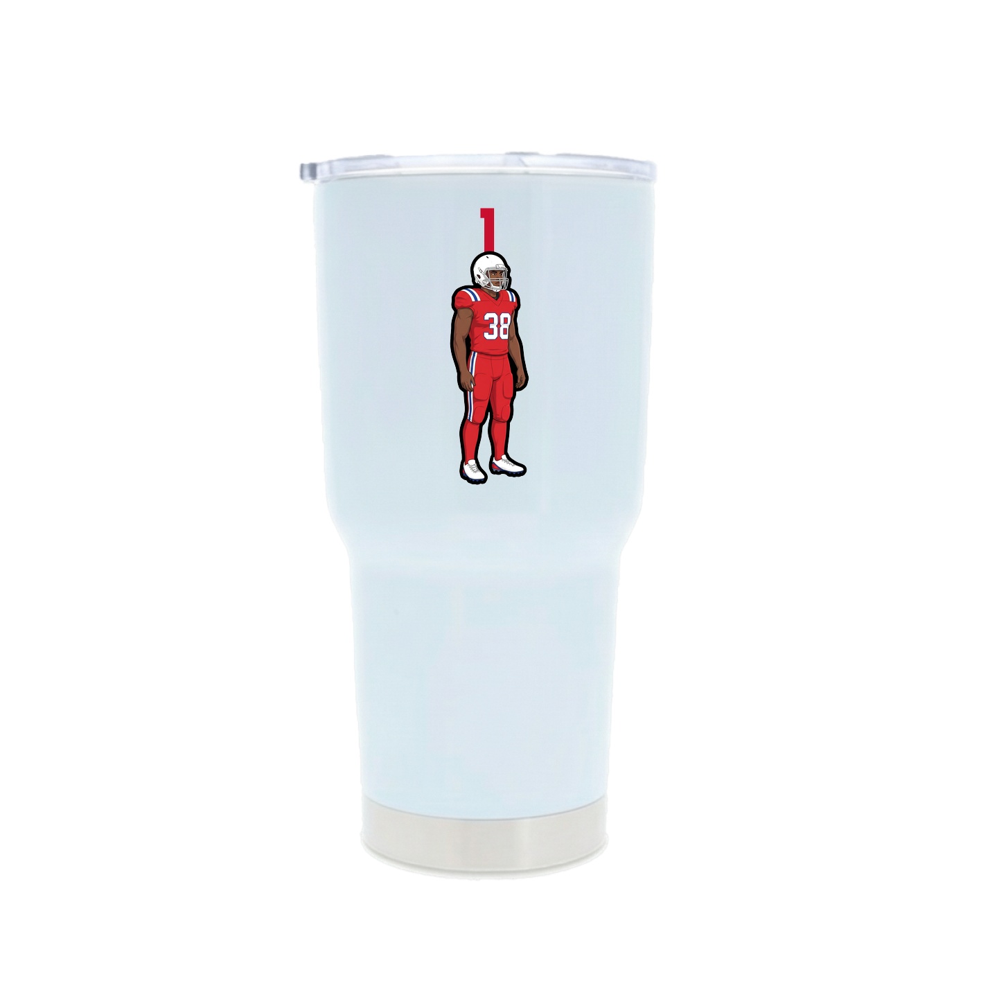 30oz Stainless Steel Tumbler — Number Top in White