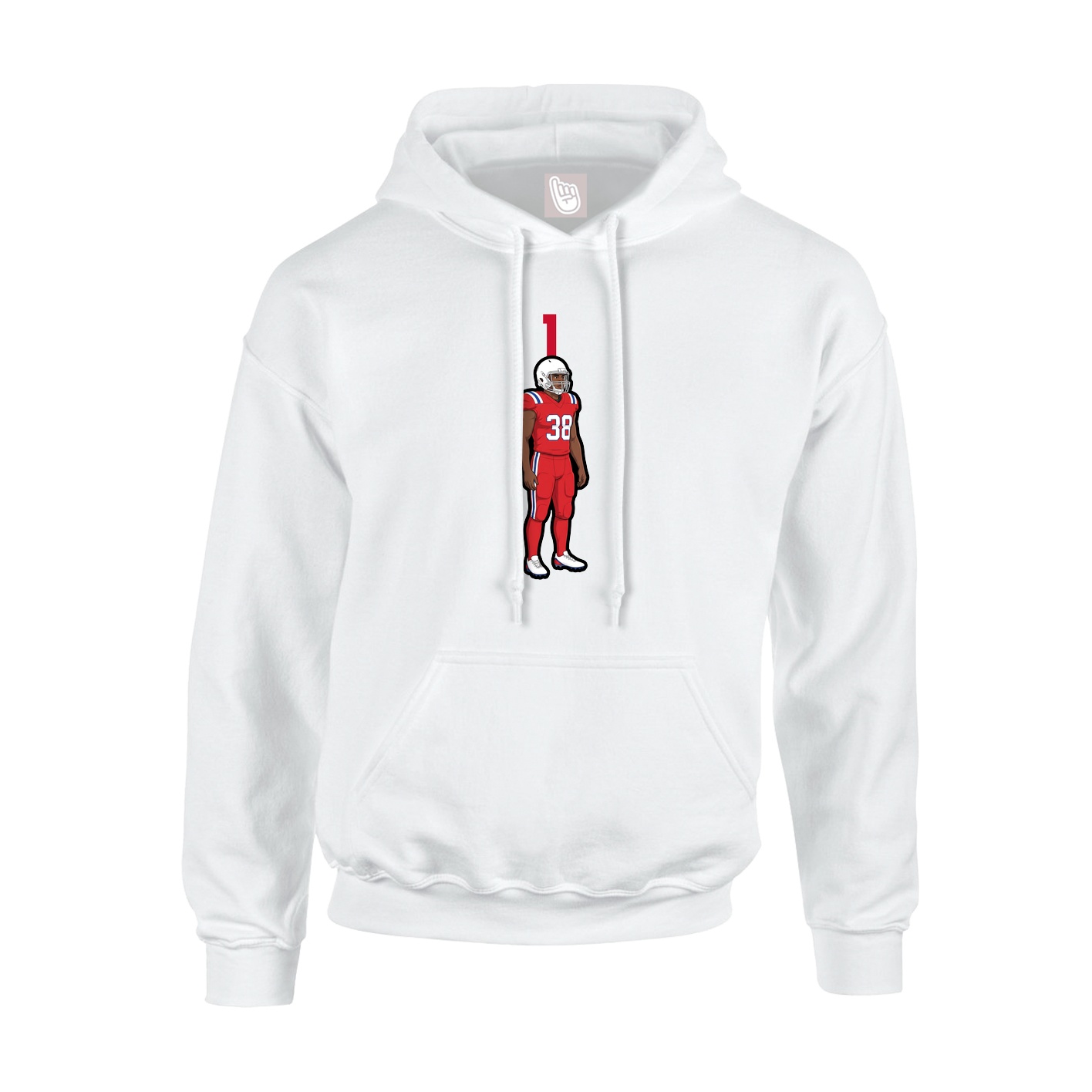 Youth Hoodie — Number Top in White