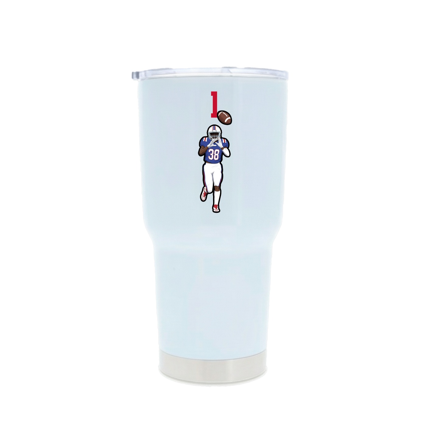 30oz Stainless Steel Tumbler — Number Top in White