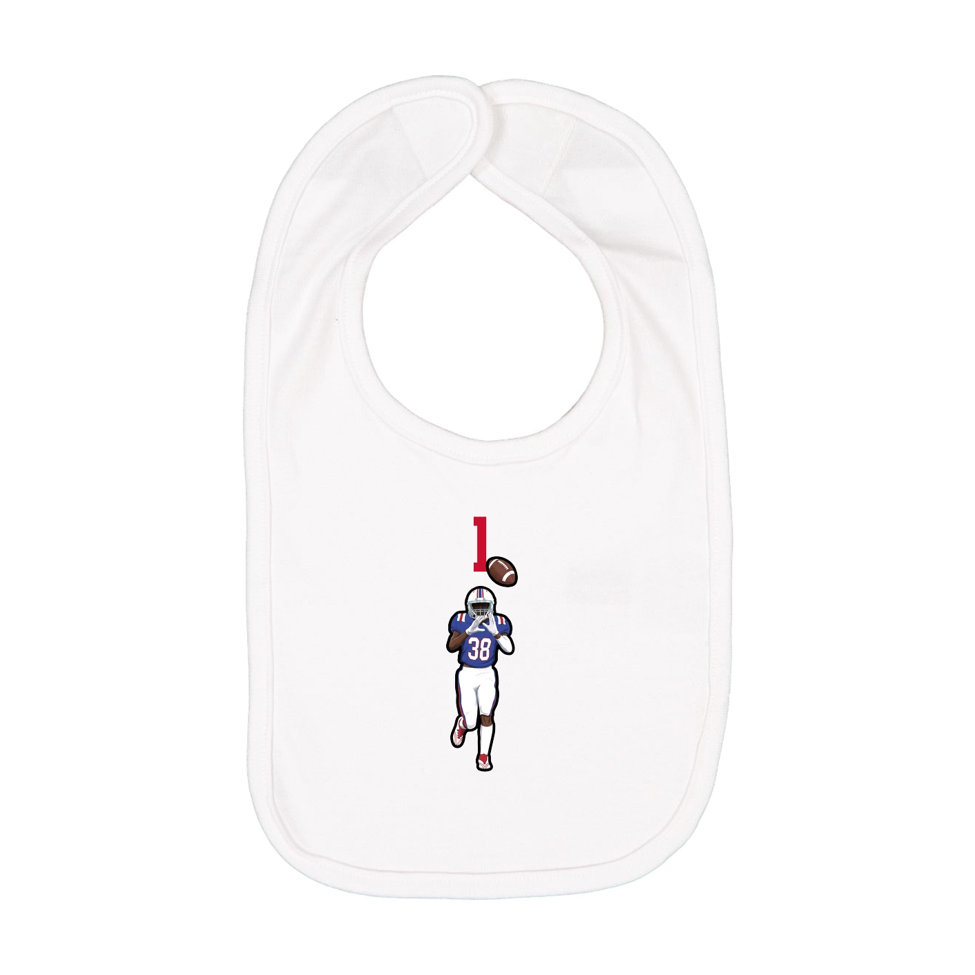 Infant Bib — Number Top in White