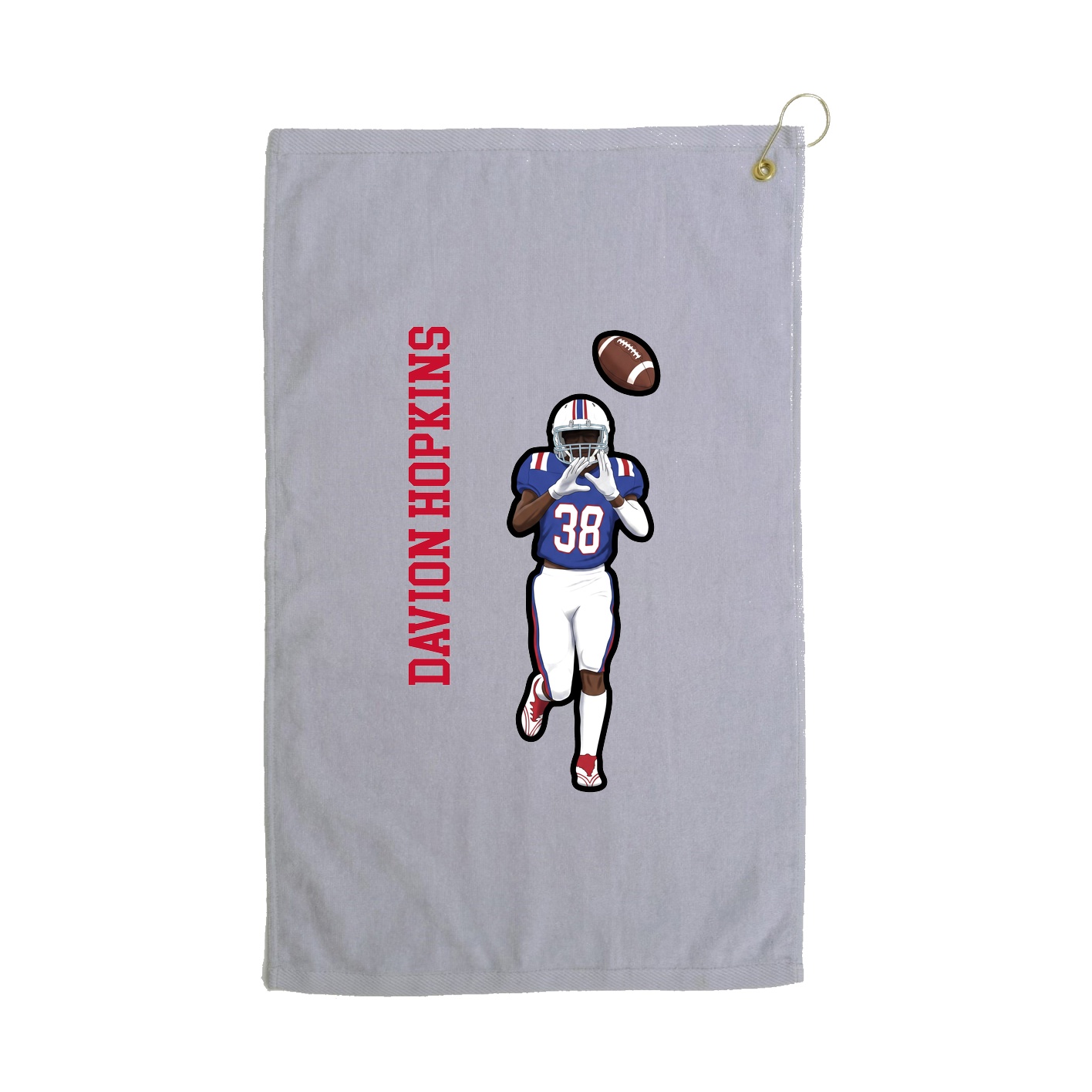 Golf Towel — Name Vertical in Grey