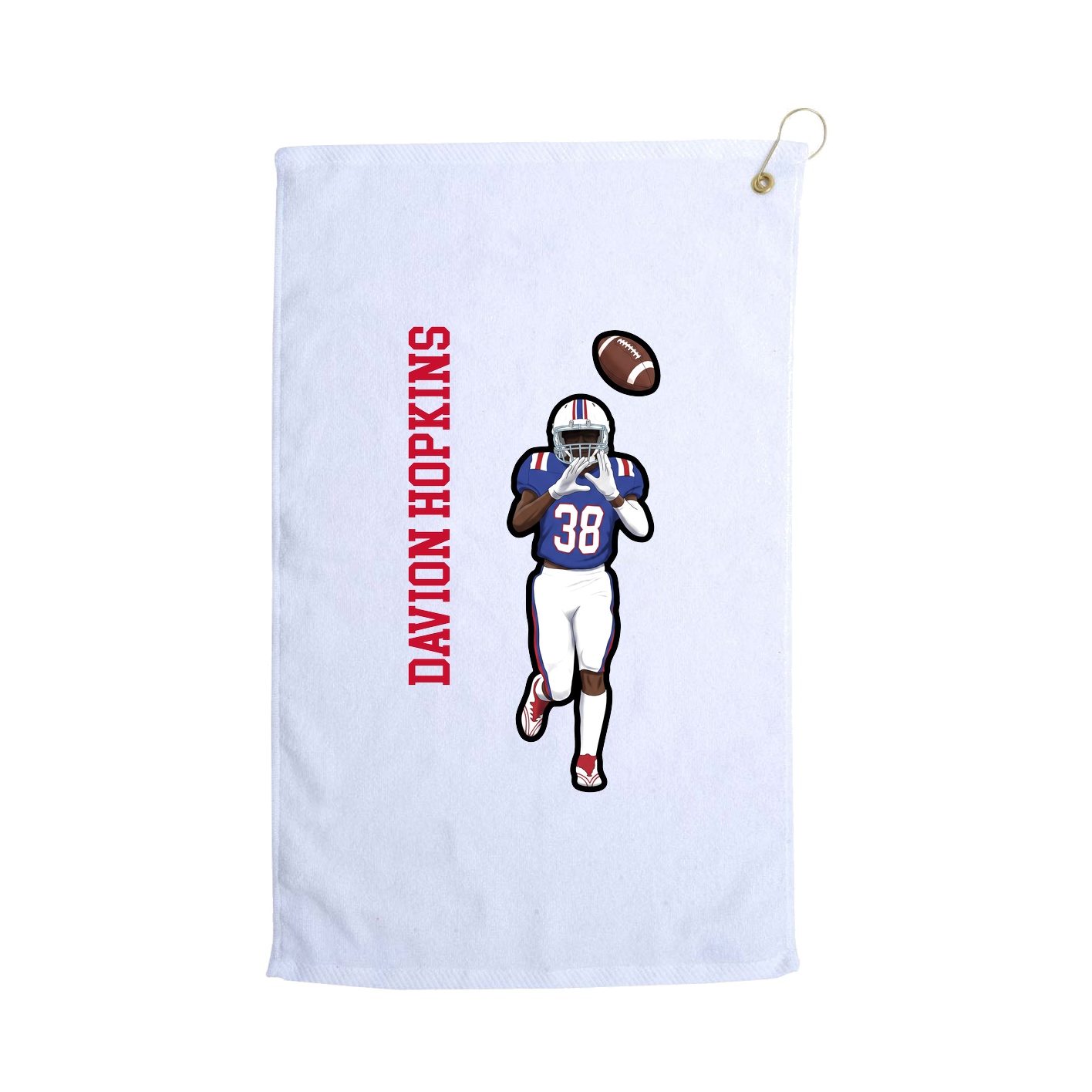 Golf Towel — Name Vertical in White