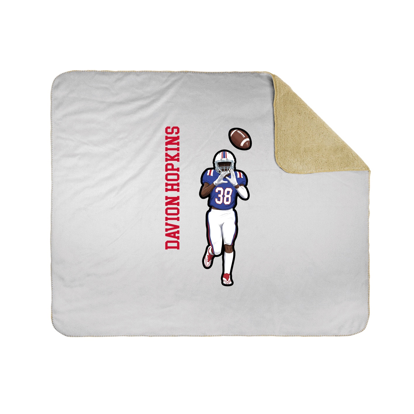Throw Blanket — Name Vertical in White