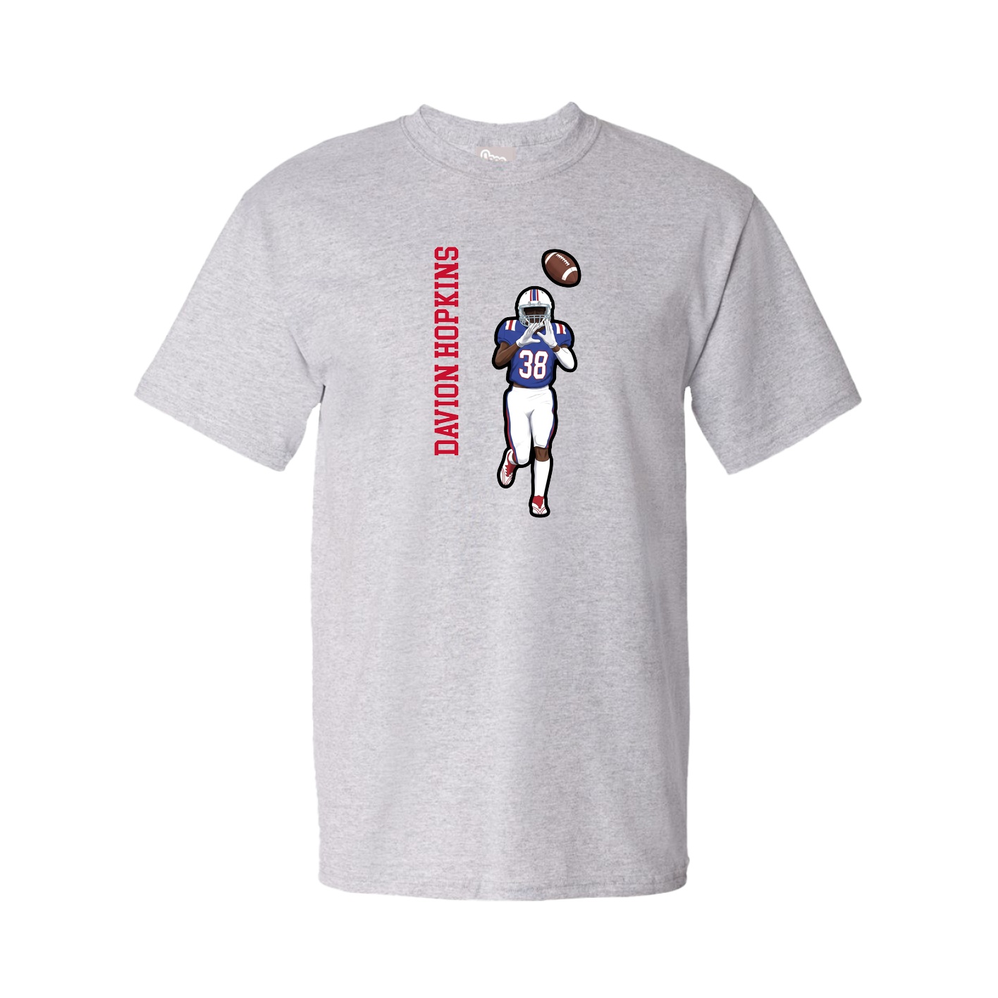 Tee — Name Vertical in Grey