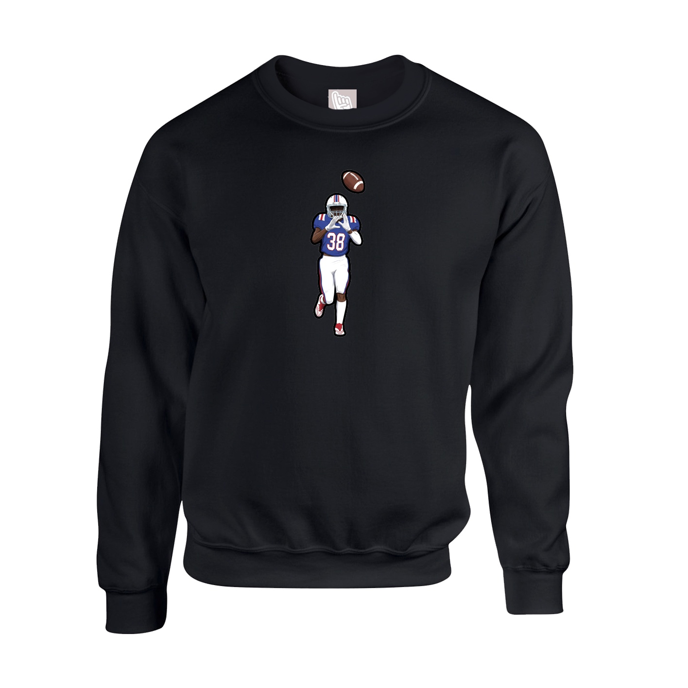 Fleece Crew — Name Vertical in Black