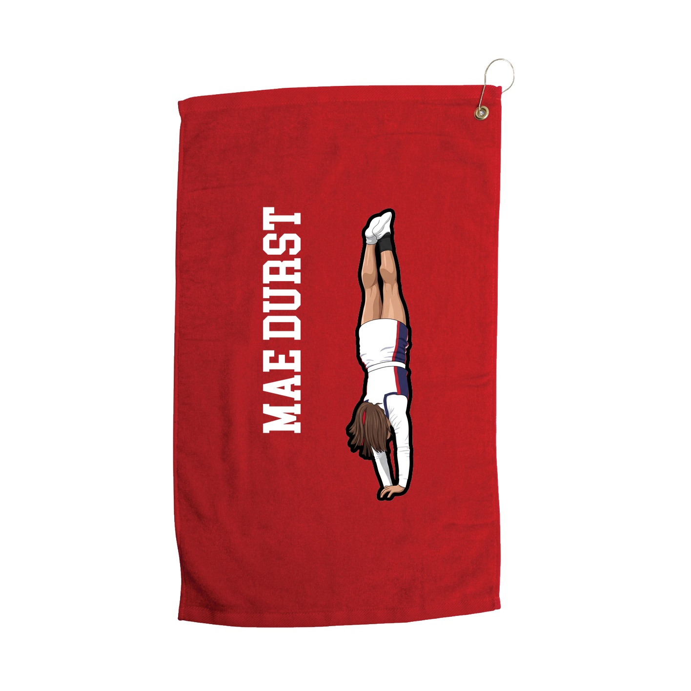Golf Towel — Name Vertical in Red