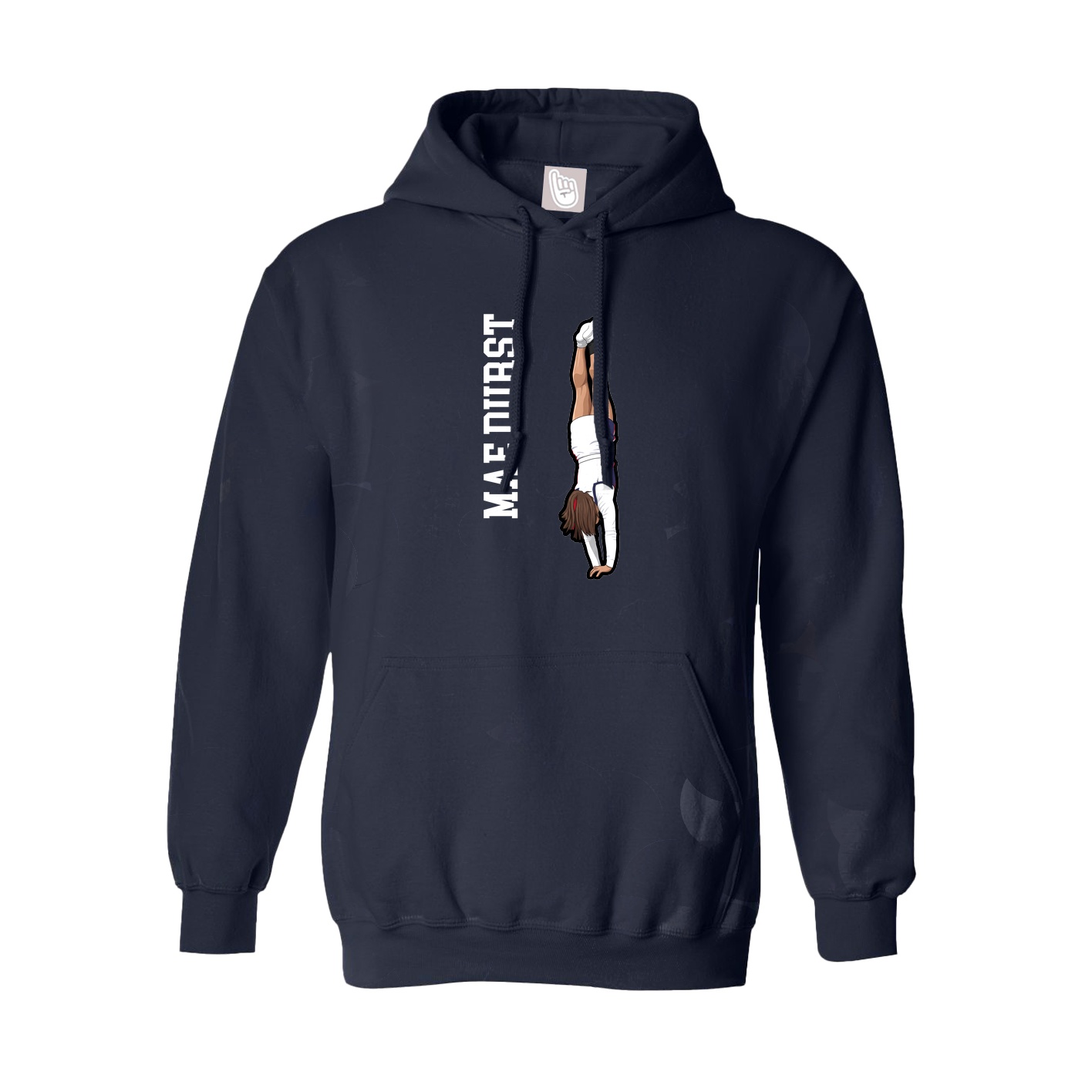 Hoodie — Name Vertical in Navy