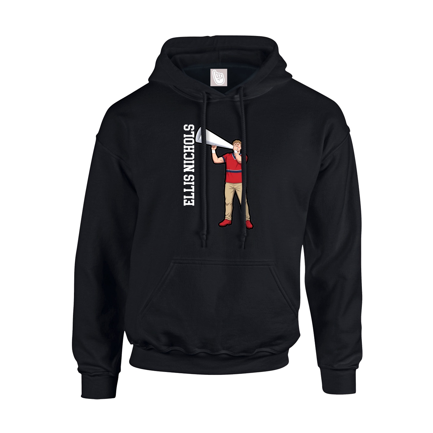 Hoodie — Name Vertical in Black