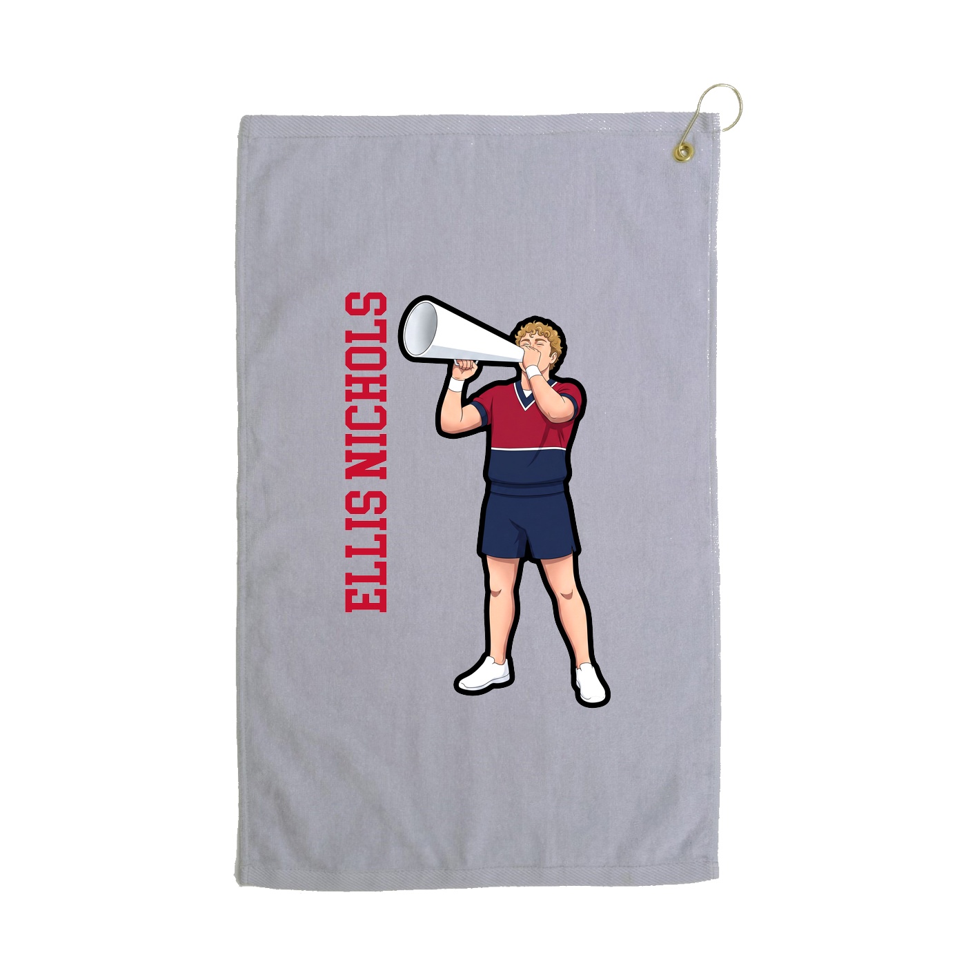 Golf Towel — Name Vertical in Grey