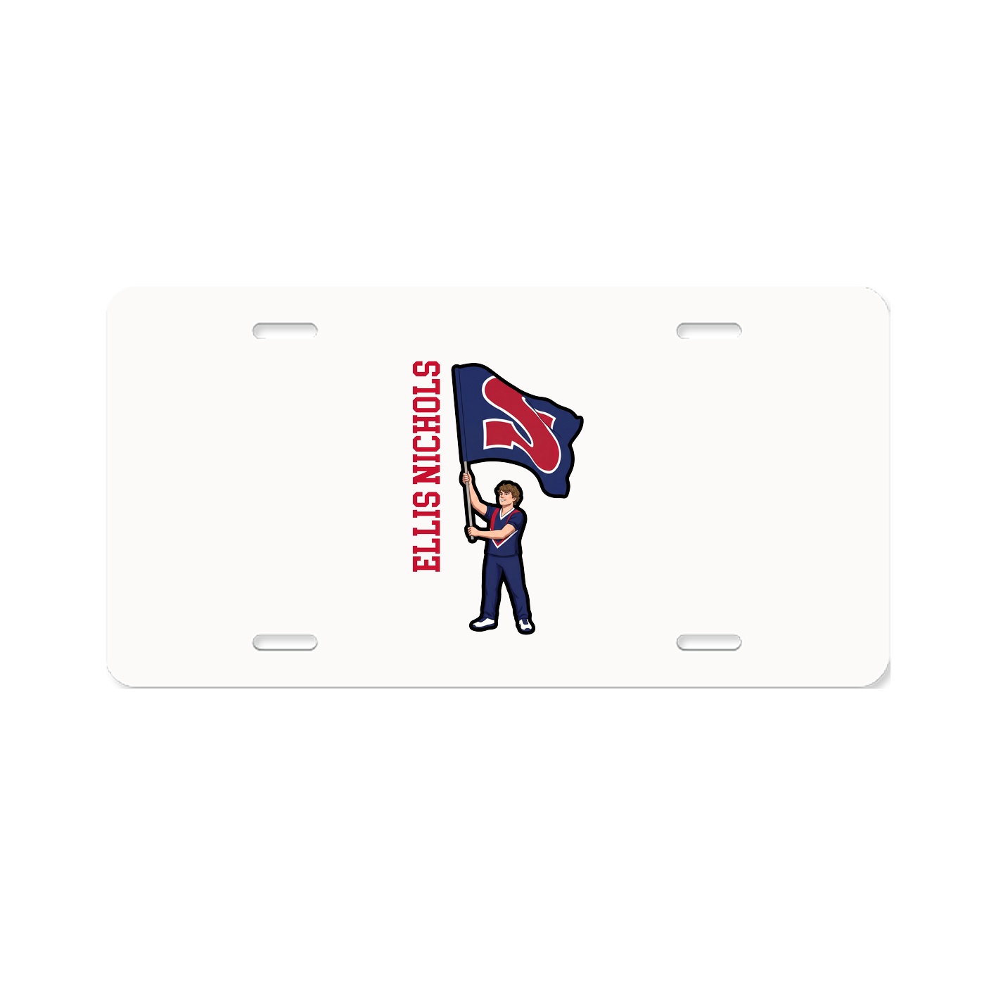 License Plate — Name Vertical in Classic