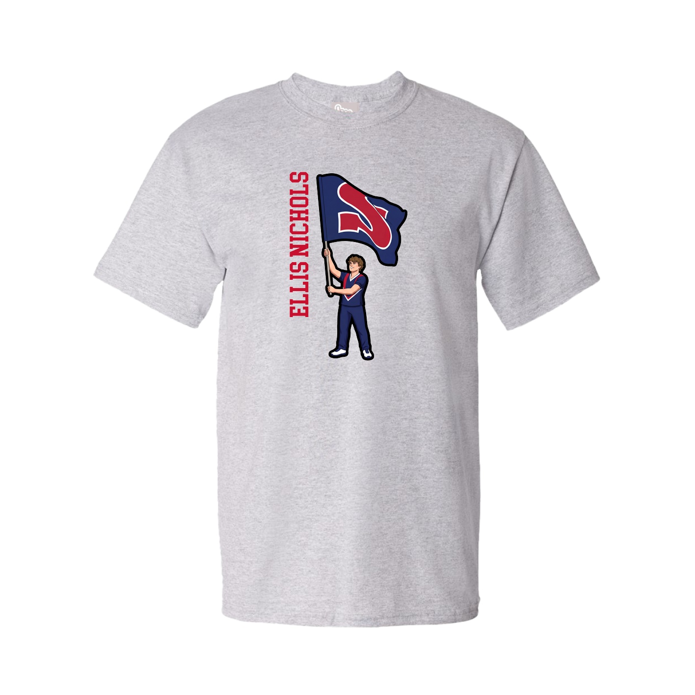 Tee — Name Vertical in Grey