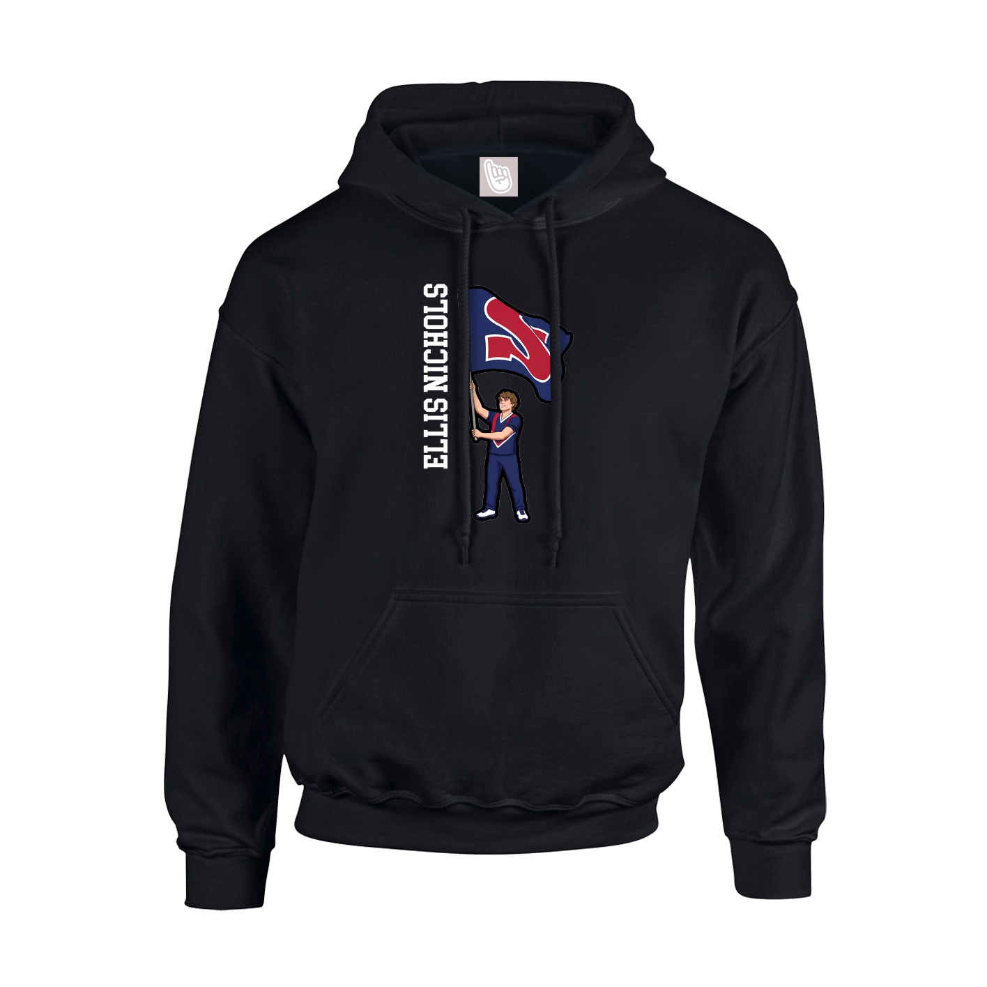 Hoodie — Name Vertical in Black