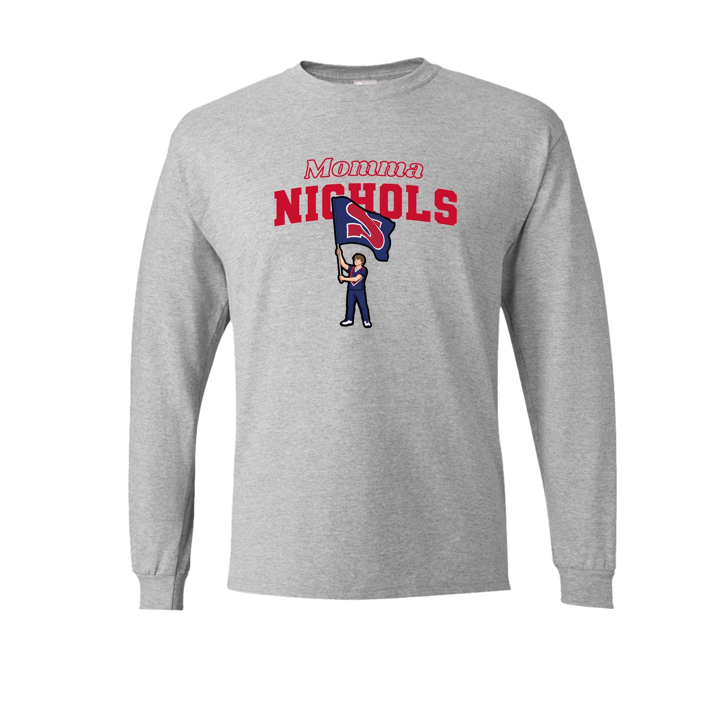 Long Sleeve Tee — Mothers Day Block in Grey
