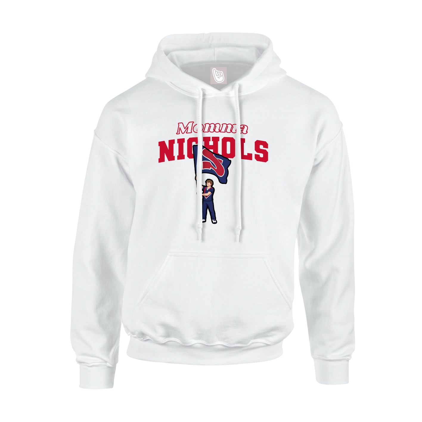 Youth Hoodie — Mothers Day Block in White