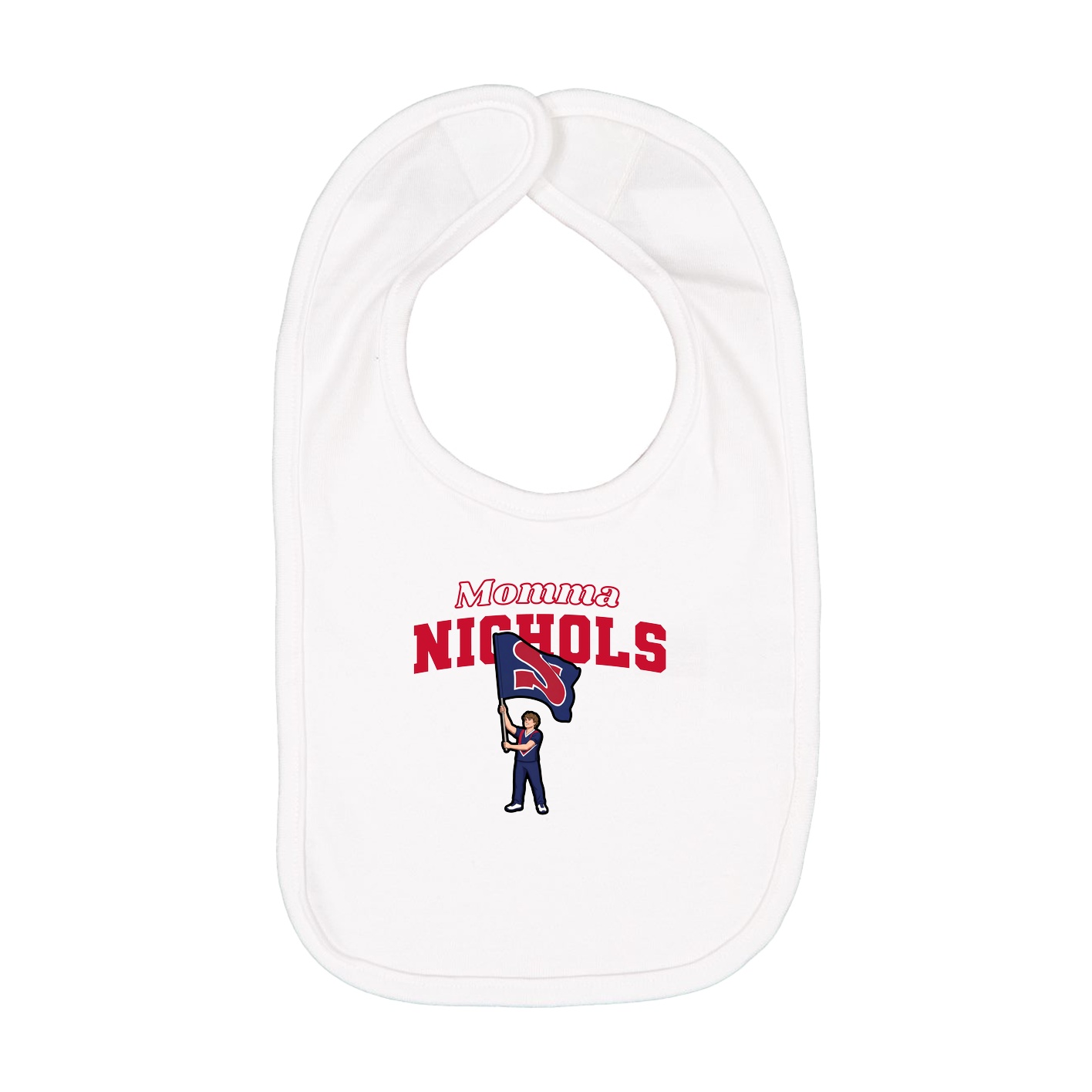 Infant Bib — Mothers Day Block in White