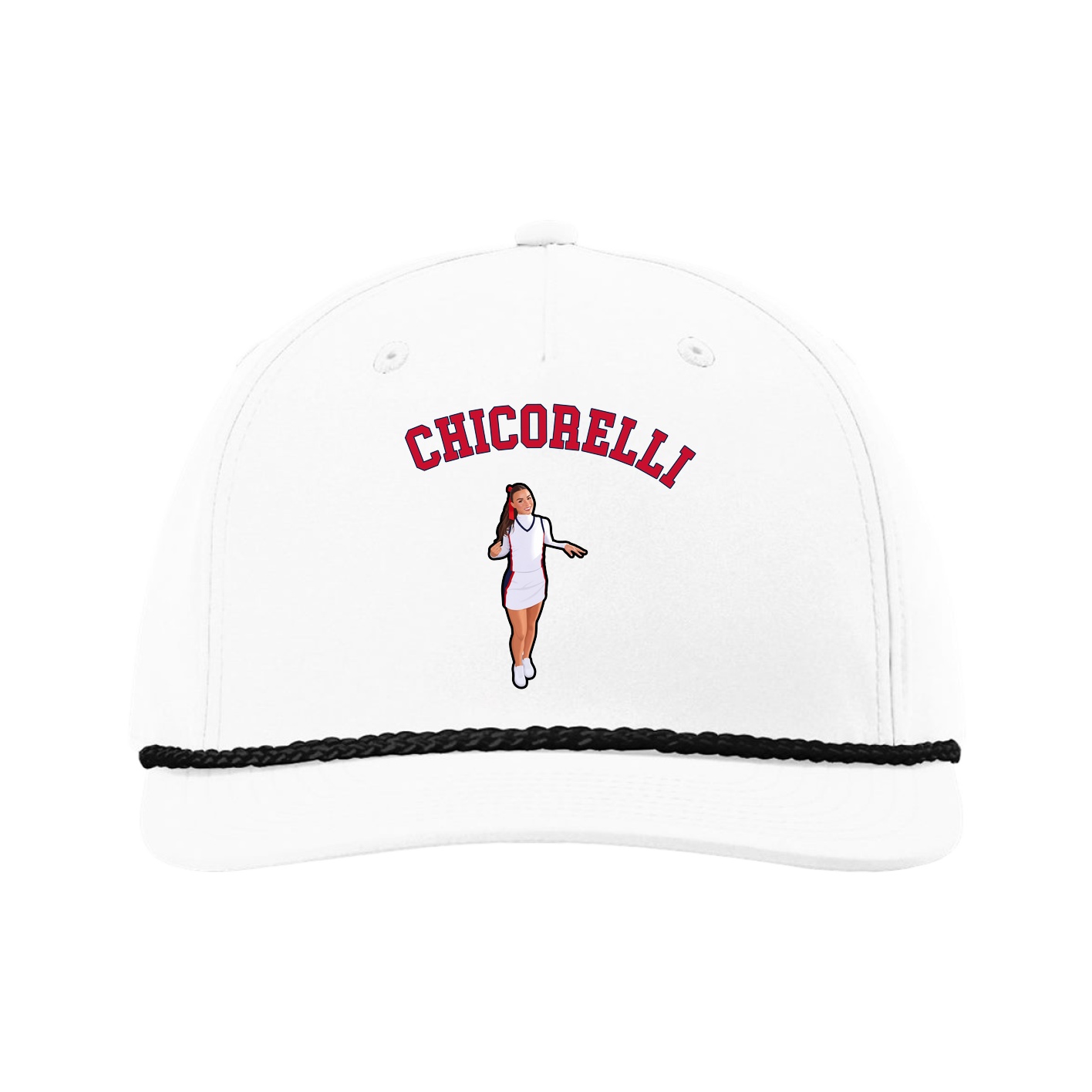 Five-Panel Classic Rope Cap — Shirsey Arch in White