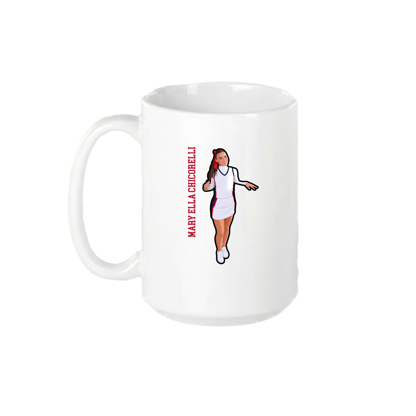 15oz Coffee Mug — Name Vertical in White