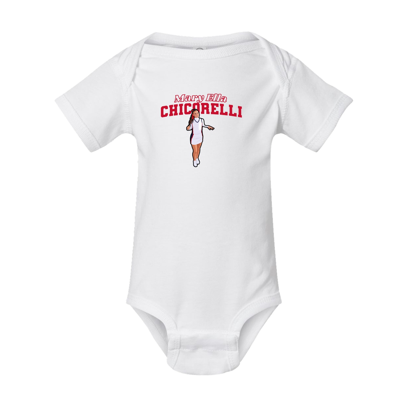 Baby Onesie — Name Arch in White