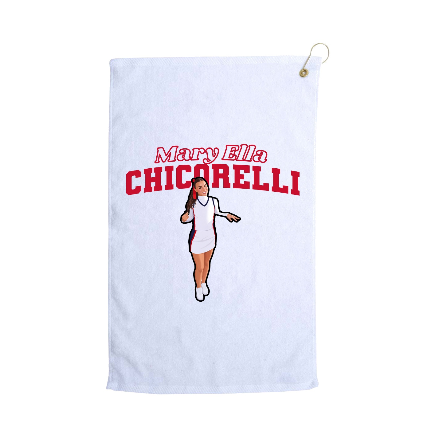 Golf Towel — Name Arch in White