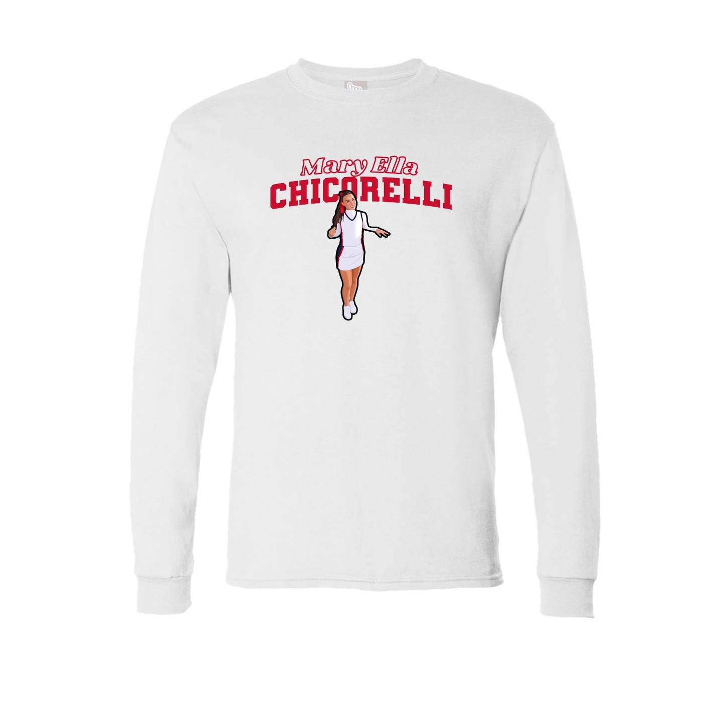Long Sleeve Tee — Name Arch in White