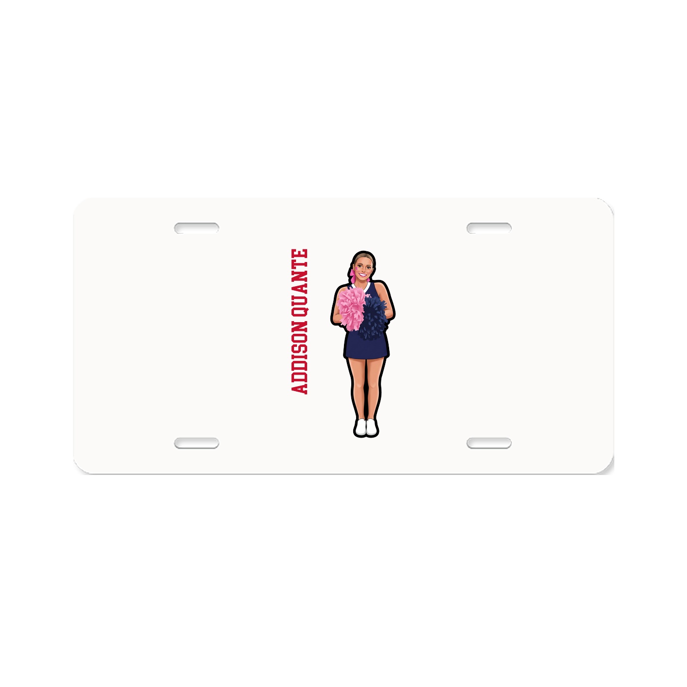 License Plate — Name Vertical in Classic