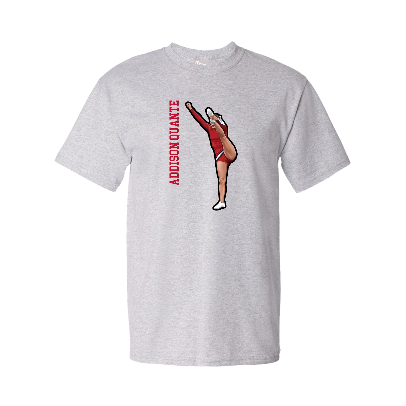 Tee — Name Vertical in Grey