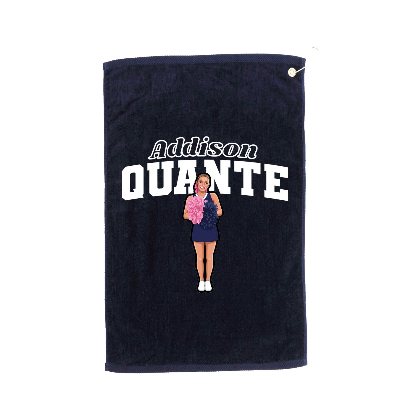Golf Towel — Name Arch in Navy