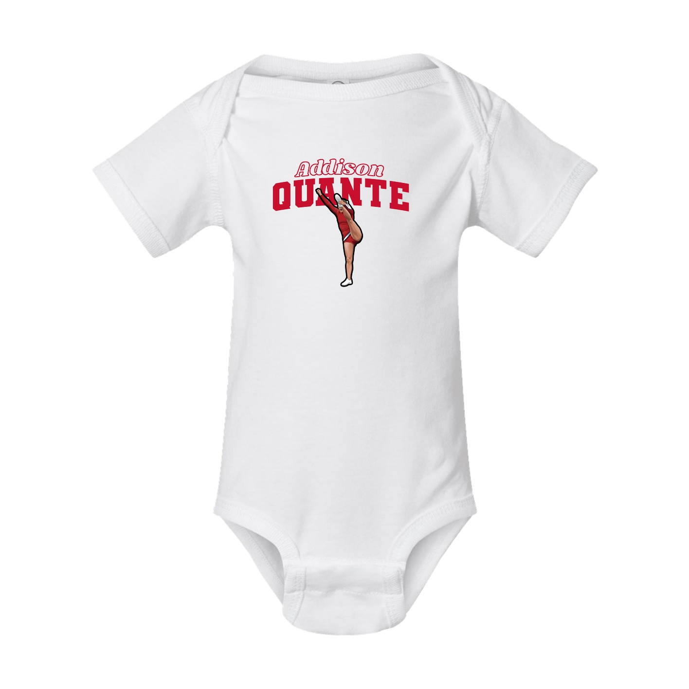 Baby Onesie — Name Arch in White