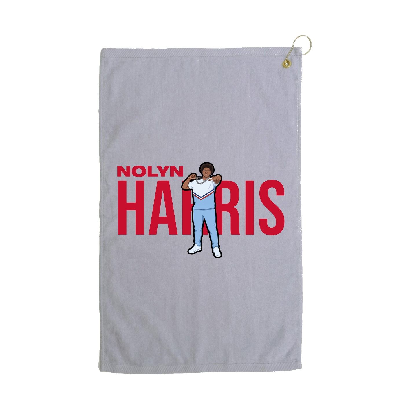 Golf Towel — Player Name in Grey